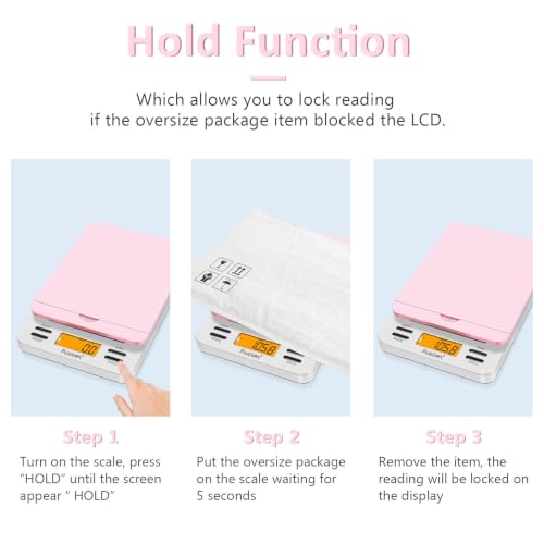 Fuzion Digital Postal Scale, 86lb x 0.1oz Shipping Scale for Packages - color: Pink