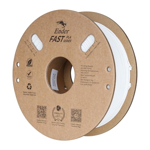 Creality Rapid PLA 3D Printer Filament, White, 1‑Pack, 1KG Total - color: White