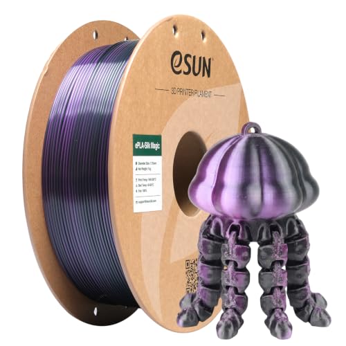 eSUN Silk PLA 3D Printer Filament 1.75mm Black Purple Dual Color Filament - color: Black Purple