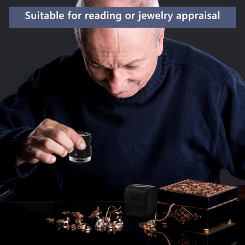30X Loupe Magnifier Eye Loops Magnifying Glass Jewelry Coin Supplies - style: Rechargeable