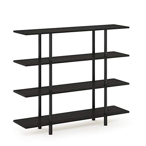 Furinno Turn-N-Tube 4-Tier Wide Display Shelf, Espresso/Black - color: Espresso/Black, style: 4-Tier