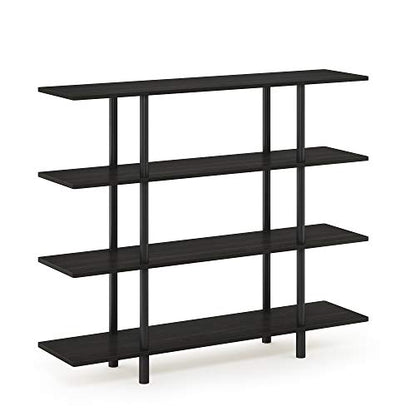 Furinno Turn-N-Tube 4-Tier Wide Display Shelf, Espresso/Black - color: Espresso/Black, style: 4-Tier