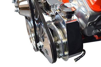 ICT Billet SBC Billet Adjustable Alternator Power Steering Bracket Kit LWP Chevy Small Block 551476