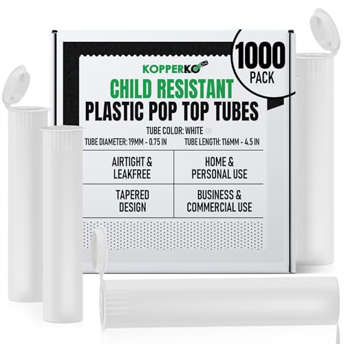 Kopperko Plastic Medicine Bottles, 116mm, 1000 Pack, White - color: White, size: 1000 Tubes