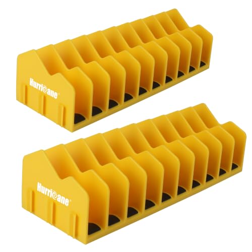 HURRICANE 2-Pack Plier Organizer Rack, 20-Slot Tool Box Organizer with Non-Slip Base, Extendable Drawer Storage for Pliers, Cutters & Hand Tools, Fits 3" High Drawers, Toolboxes and Workbenches - color: yellow