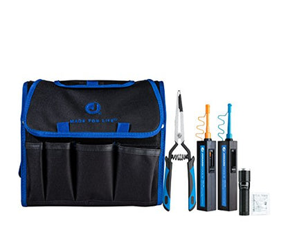 Jonard Tools TK-186 Fiber Optic Connector Cleaning Kit with Cleaners, Insertion/Removal Tool, Wet Wipes, LED Flashlight, and Carrying Case - style: Basic Kit