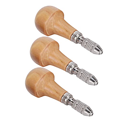 3 Set Pin Vise, Jewelry Making Tool for Gold Silver Processing, with Comfortable Handle and Small Copper, for Carving DIY Woodworking Electronic Assembly