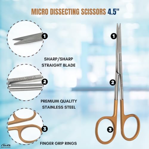 Multifunction Scientific Lab Tools Basic Starter Biology Chemistry Set includes Stainless Steel Micro Sampling Spoon Scoop Spatulas, Forceps, Scissors, Scalpel Handle, Glass Pipette - 11Pcs
