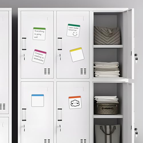 36 Packs, Washable Magnetic Dry Erase Board Labels, 3" x 3" Bangs Design Magnets White Board Notes, Sticky on Fridge, Locker, Cabinet, Door - Office & Classroom Whiteboard Accessories Supplies - style: 3x3, 36 Pcs- Top color