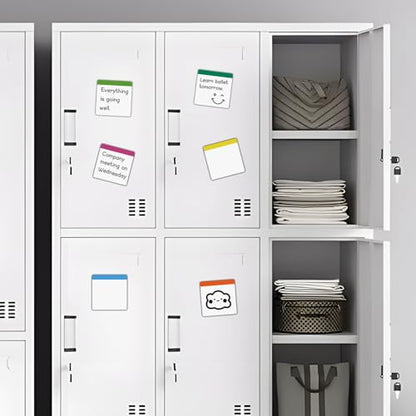 36 Packs, Washable Magnetic Dry Erase Board Labels, 3" x 3" Bangs Design Magnets White Board Notes, Sticky on Fridge, Locker, Cabinet, Door - Office & Classroom Whiteboard Accessories Supplies - style: 3x3, 36 Pcs- Top color