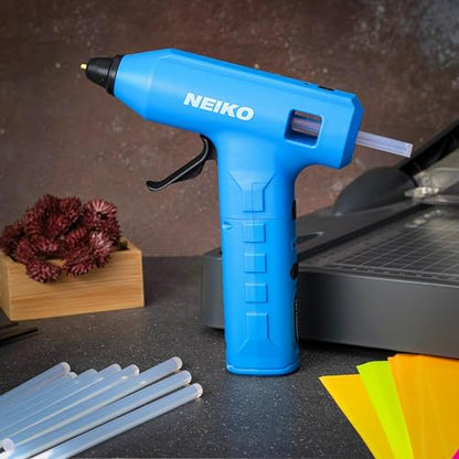 NEIKO 10582A Cordless Glue Gun, 20W Rechargeable, 20 Glue Sticks Included, Wireless Anti Drip Nozzle Mini Glue Gun for Arts and Crafts, Mini USB Charging Port, Insulated Nozzle - style: Cordless Quick Heating Glue Gun
