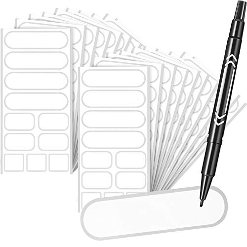 Outus 264 Pcs Removable Food Labels Waterproof 3 Sizes, Silver