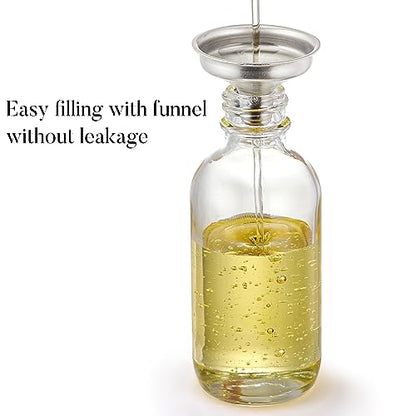 AOZITA Set of 4, 2 oz Golden Cap Clear Dropper Bottles (60ml) with 1 Funnel & 4 Labels - Glass Tincture Bottles for Essential Oils with Eye Droppers - Leak Proof Travel Bottles for Liquids - color: Clear with Eye Droppers