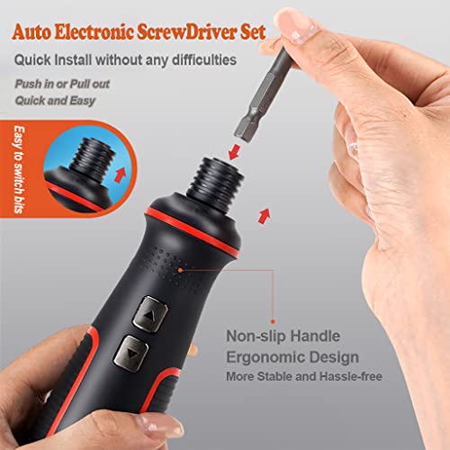 Electronic Precision Screwdriver Set LED Lights 41pcs in 1 Case S2 Alloy Steel HRC 56 Hardness Bits Space-saving Built-in 2000mAh Li-on Battery Easy Install or Remove (9907) - size: 9907