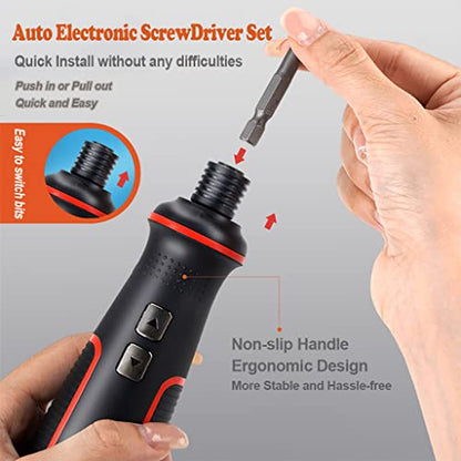 Electronic Precision Screwdriver Set LED Lights 41pcs in 1 Case S2 Alloy Steel HRC 56 Hardness Bits Space-saving Built-in 2000mAh Li-on Battery Easy Install or Remove (9907) - size: 9907