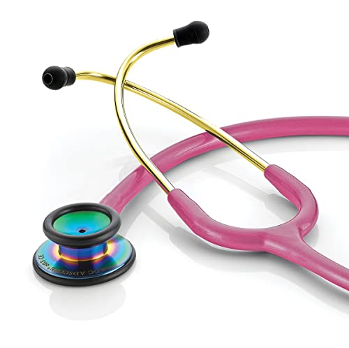 ADC Adscope 603 Diagnostic Clinician Stethoscope, AFD Tunable Technology - color: Iridescent Metallic Raspberry