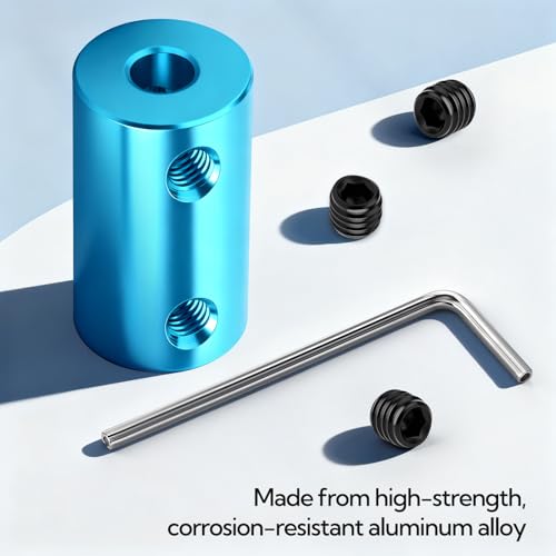 12Pcs 5mm to 5mm Blue Shaft Coupler, Rigid Set Screw Couplings, Motor Shaft Coupler