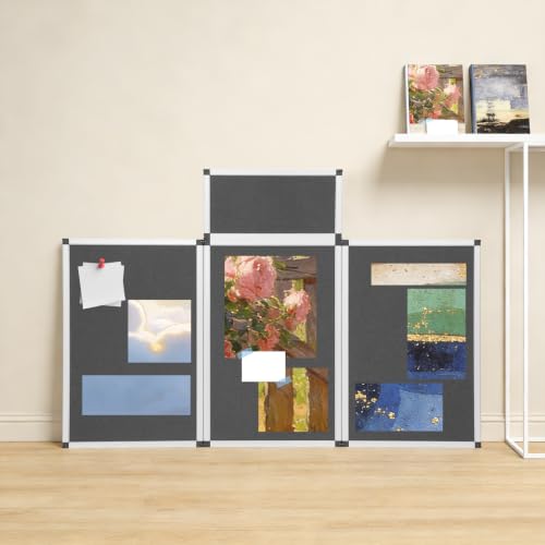 DYNAMI 70.9in Large Trifold Poster Board,360‑Degree Rotatable (Gray)