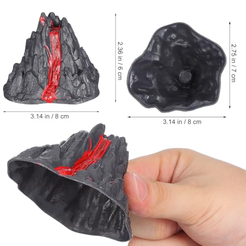 Garneck 10Pcs Simulation Volcano Toy Model - 3.14 Inch Realistic Mini Plastic Volcano Model Dinosaur World Scene Figurine Ornament for Science Experiments Fish Tank Aquarium Fairy Garden Landscape De