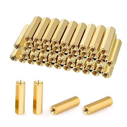 100Pcs M3x 12mm Female Brass Thread Hex Standoff Spacer Screws Threaded Pillar PCB Motherboard Assortment Kit for DIY Computer Build, Circuit Board - size: M3x 12mm Female-100pcs