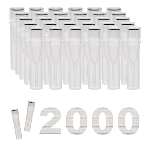 0.5ml Cryovials, O-Ring Caps, Clear Cryotubes, Case of 2000 - color: Clear, size: 0.5ml
