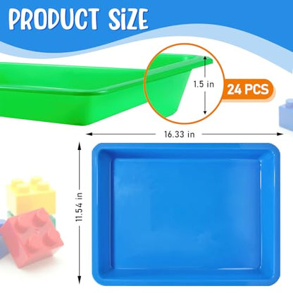 10 Pack Plastic Art Craft Trays, Extra Large Activity Sensory Sand - size: 12"x16"