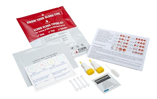 Eldoncard Blood Typing Kit, 5 Test Pack, Know Your Blood Type, Accurate Instant Home Testing, Determine A, O, B, Rhs-D Negative & Positive Groups