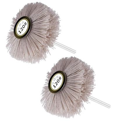 2pcs Nylon Wheel Brush, 120 Grit, 6mm Shank - style: 2Pcs 120#
