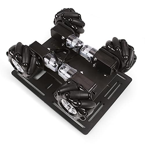 LewanSoul Mecanum Robot Chassis Car Kit with 360° Omnidirectional Wheel, Aluminum Alloy Frame, TT Motor, 66mm Omnidirectional Wheels, Robotic Moving Platform Robot Car DIY Kit (Unassembled)