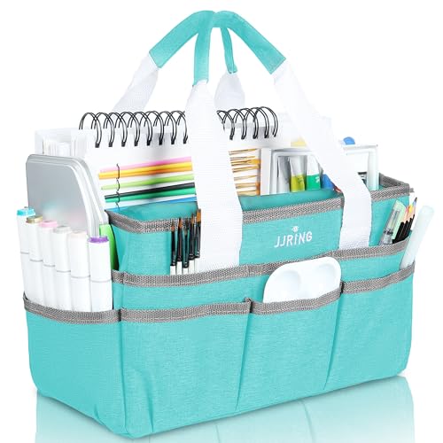 JJRING Craft Organizer Tote Bag Art Storage Caddy Sky Blue - color: Sky Blue, size: Small