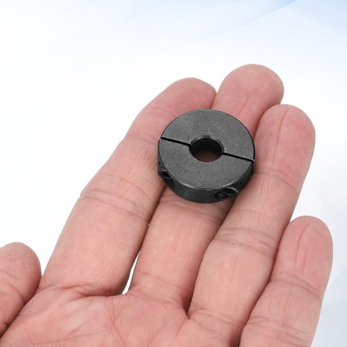 uxcell 4pcs Double Split Shaft Collars 8mm Bore, Two-Piece Clamping Collar 25mm OD 8mm Thickness Carbon Steel Lock Collar Clamp with Set Screws (Black Oxide) - size: 8mm x 25mm x 8mm