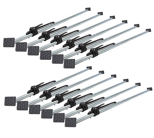 Mytee Products 12 Pack Heavy Duty Adjustable Load Lock Bar for Semi Trailers, Truck Box - 89.75"-104.5" Long Steel Ratcheting Cargo Load Bar Tie-Down Holder for Enclosed Truck & Vans with 2" - 4" Pads - size: 12 - Pack