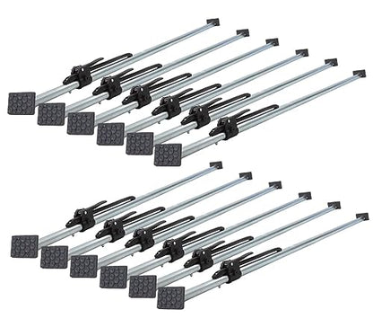 Mytee Products 12 Pack Heavy Duty Adjustable Load Lock Bar for Semi Trailers, Truck Box - 89.75"-104.5" Long Steel Ratcheting Cargo Load Bar Tie-Down Holder for Enclosed Truck & Vans with 2" - 4" Pads - size: 12 - Pack