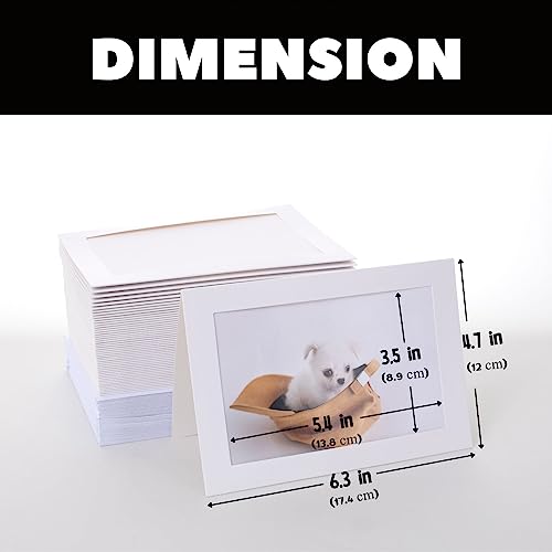 50 Sets Photo Frame Cards with Envelopes 4x6 Paper Picture Frames Bulk - color: White, size: 4X6