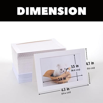50 Sets Photo Frame Cards with Envelopes 4x6 Paper Picture Frames Bulk - color: White, size: 4X6