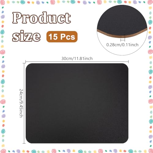 UNICRAFTALE 15 Pack Double-Sided Wooden Frameless Mini Chalkboard MDF Rectangle Black Small Chalkboard Sign for Tabletop Restaurant Menu Home Office Note 11.8x9.4 Inch