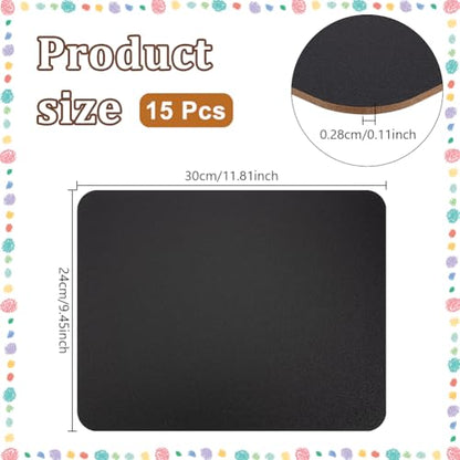 UNICRAFTALE 15 Pack Double-Sided Wooden Frameless Mini Chalkboard MDF Rectangle Black Small Chalkboard Sign for Tabletop Restaurant Menu Home Office Note 11.8x9.4 Inch