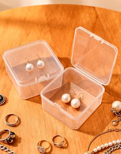 LJY 20 Clear Square Plastic Boxes, 2.6 x 2.6 x 1.4 in for Fishing Tackle - color: Clear, size: 2.6×2.6×1.4 in