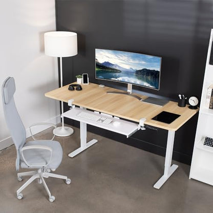 VIVO White Extra Large Clamp-on 34 x 11 in Keyboard Tray, MOUNT-KB15EW - color: White, size: 34 inch