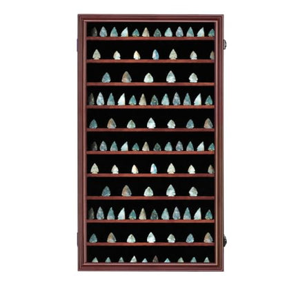 KCRasan Arrowhead Display Case Native American Arrowhead Shadow Box - size: Oversized Mahogany
