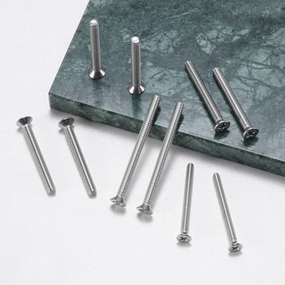 126Pcs Long Electrical Outlet Screws, #6-32#8-32 Wall Plate Switch Screws, Flat Head Phillips Machine Screws for Outlets, Light Switches & Deep Junction Boxes, 304 Stainless, with Tool - color: Silver, size: #6#8 126Pcs