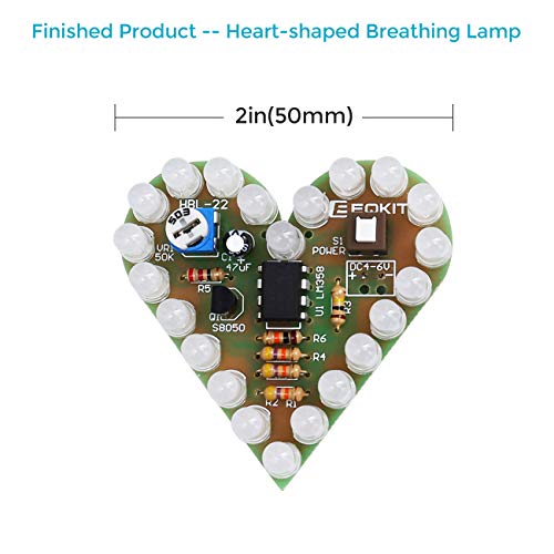 MiOYOOW 3-Set Heart-Shaped LED Light Kits, Soldering Practice Kit for Teens