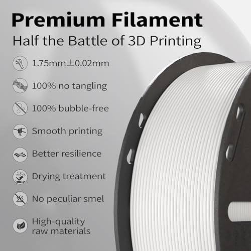 PLA+ Filament 1.75mm White/Black 2KG, Dimension Accuracy +/- 0.02mm - color: Black(1pc)white(1pc)