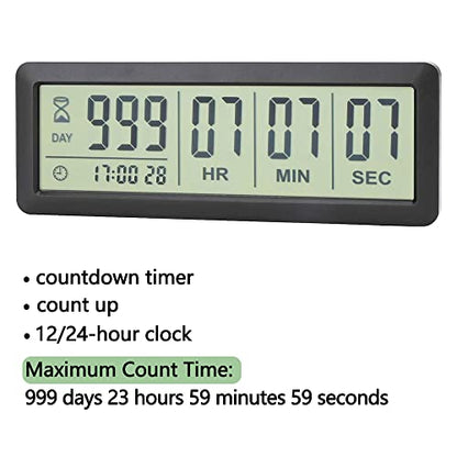 Digital Countdown Days Timer, Black - style: M220 Black Countdown Timer
