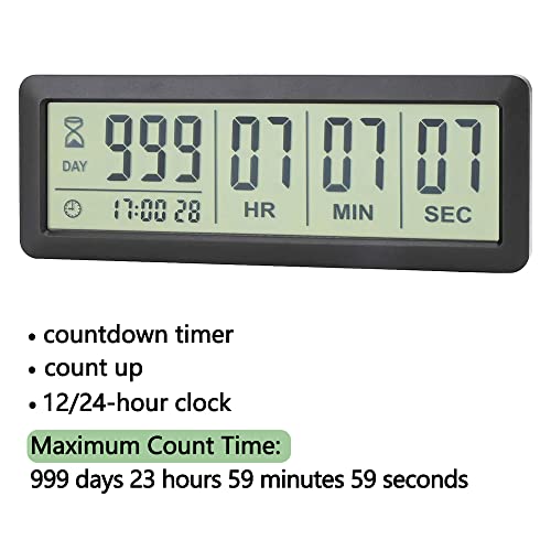 Digital Countdown Days Timer, Black - style: M220 Black Countdown Timer