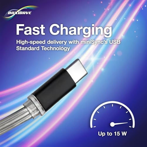 BoxWave Cable Compatible with KEXWAXX 1000X Pocket Microscope for Kids (KX-1000-CY) - miniSync - USB-A to USB Type-C, Retractable Cable 5 Pre-Set Lengths Avoid Tangles