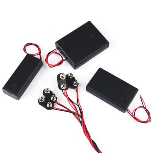 11PCS Assorted AAA Battery Holder Kit with On/Off Switch: 2x2S,2x3S,2x4S (3V to 6V) + 5X 9V I-Type Snap Connector with 15cm Leads, for DIY Electronics Arduino LED Projects