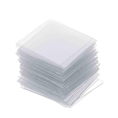Disposable Microscope Slides Clear Optical Blank Slides for Laboratory Microscope Use Pre-Cleaned Plastic Slides for Urine Tests Science Education 0.86 X 0.86 X 0.03 in - size: 2.20X2.20X0.10CM
