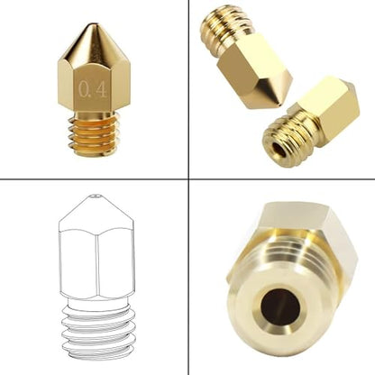 12Pcs 0.4mm MK8 Brass Nozzles for Creality Ender 3/3 Pro/Max/Neo/S1/5 Pro - size: For Ender 3 Series