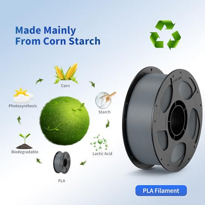 ANYCUBIC 3D Printer Filament PLA Bundle 2KG, Texture Grey - color: 2*1kg Pla Texture Grey